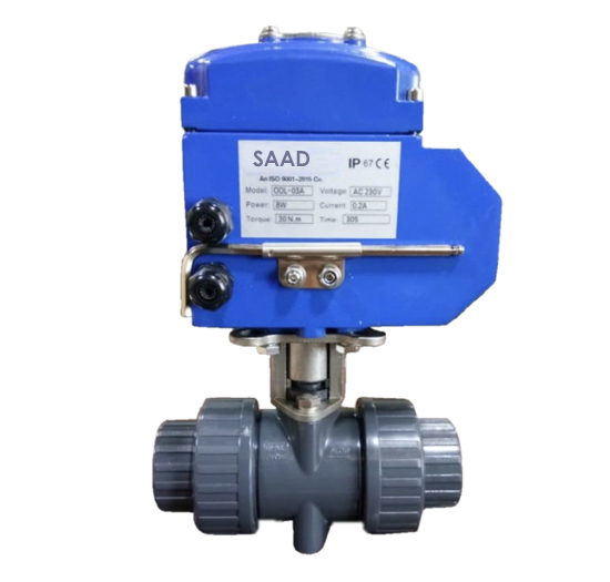 Motorized Actuator Operated UPVC Ball Valve Screwed End 
